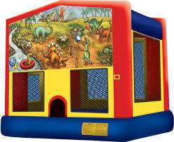 15 x 15 Dinosaurs Moonwalk with Basketball Hoop 15 x 15 Dinosaurs Moonwalk with Basketball Hoop
