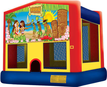 15 x 15 Tropical Luau Moonwalk with Basketball Hoop 15 x 15 Tropical Luau Moonwalk with Basketball Hoop